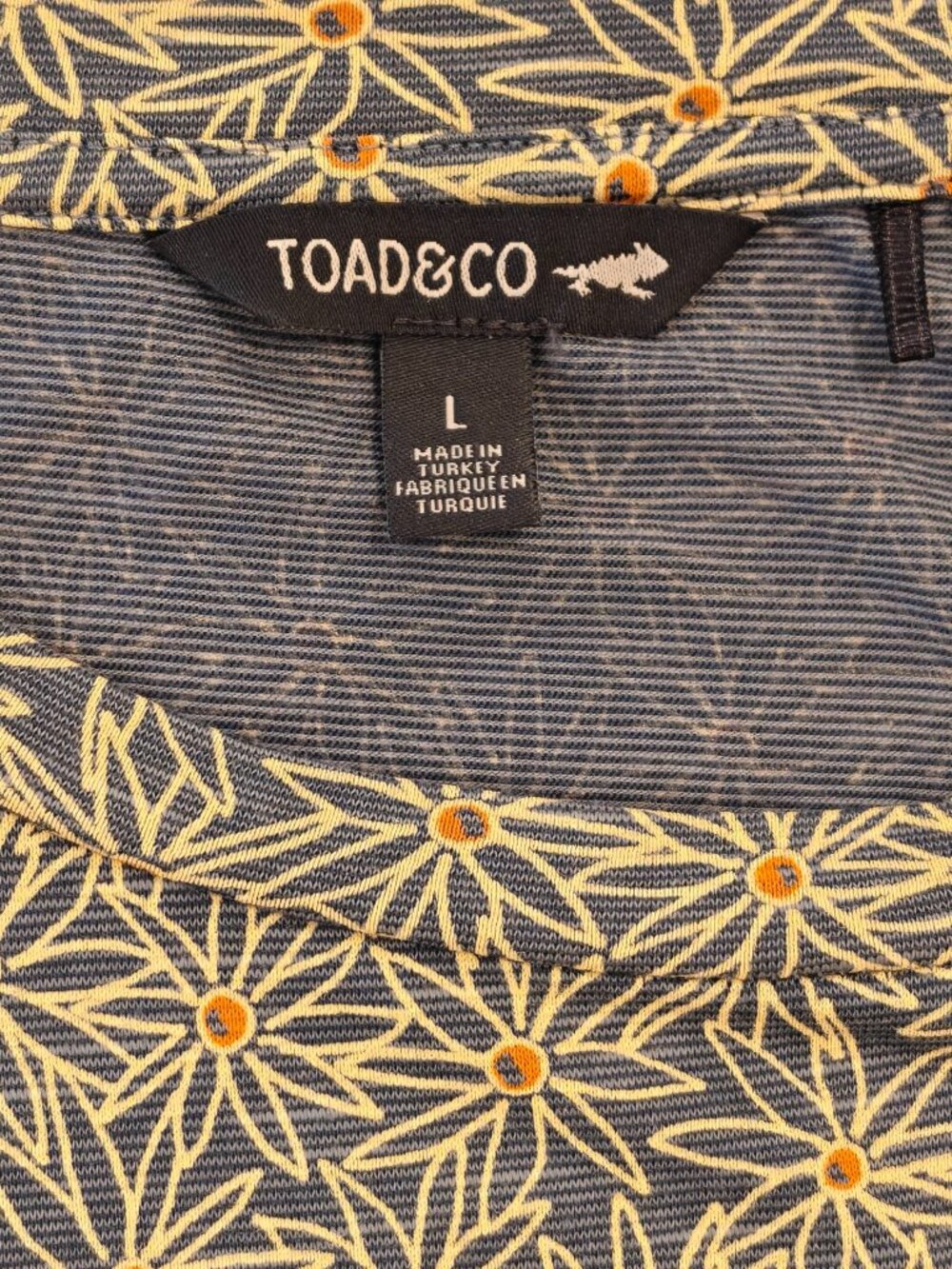 Toad Co Dress Womens Large Blue Yellow Shift Windmere Granola Gorpcore Organic - Picture 5 of 9